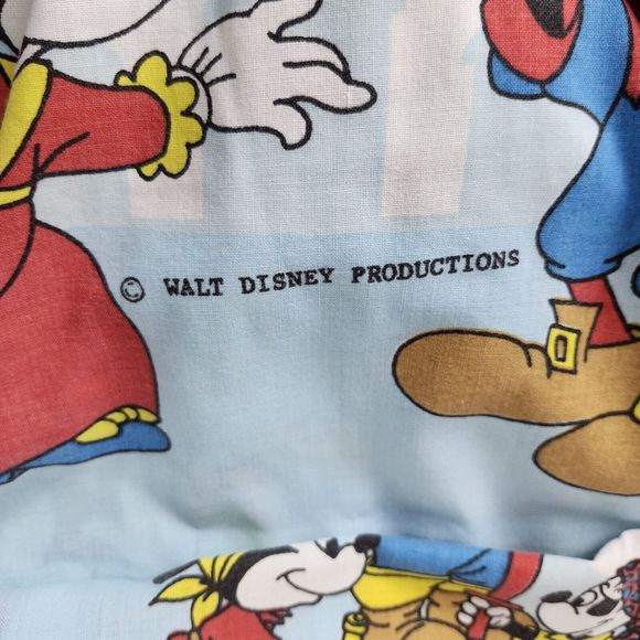Vtg 80s Disney Frontierland Twin Sheet Set Mickey Mouse Donald Minnie Pluto - Picture 5 of 12